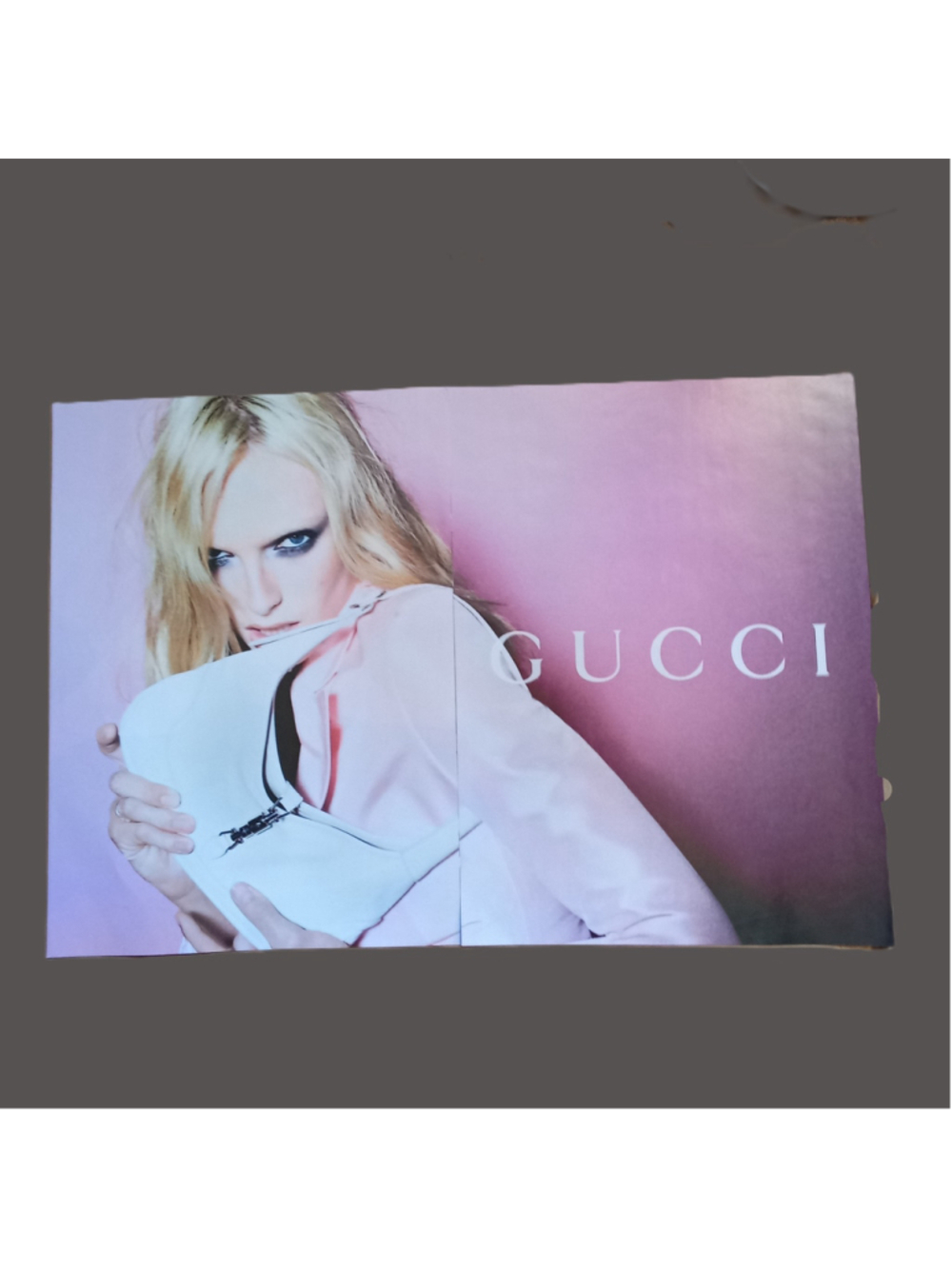 Gucci 2026 Harper's Bazaar Print Ad- Pink Campaign White Handbag